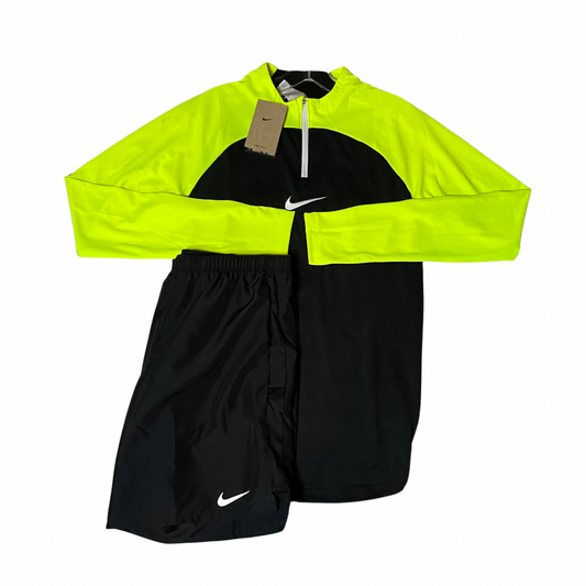 Nike Academy Pro Half Zip Black / Volt - Nike DriFit Shorts